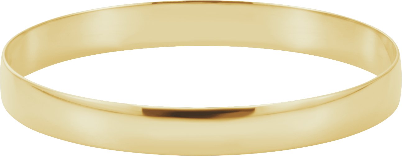 14K Yellow 8 mm Half Round Bangle 7 3/4 Bracelet