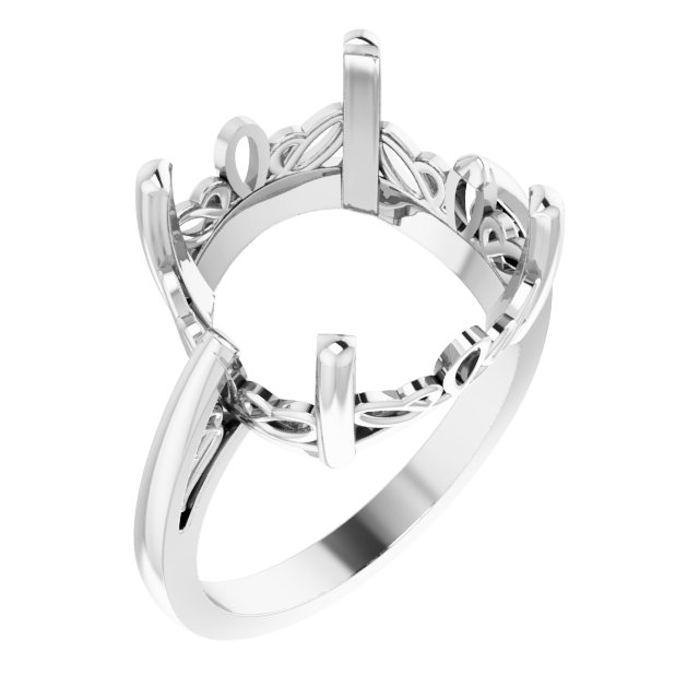 Cushion Scroll Setting® Ring