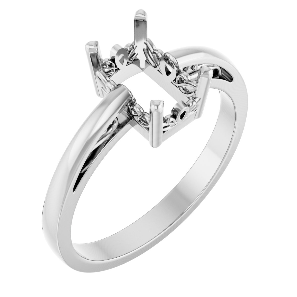 Solitaire Scroll Setting® Ring