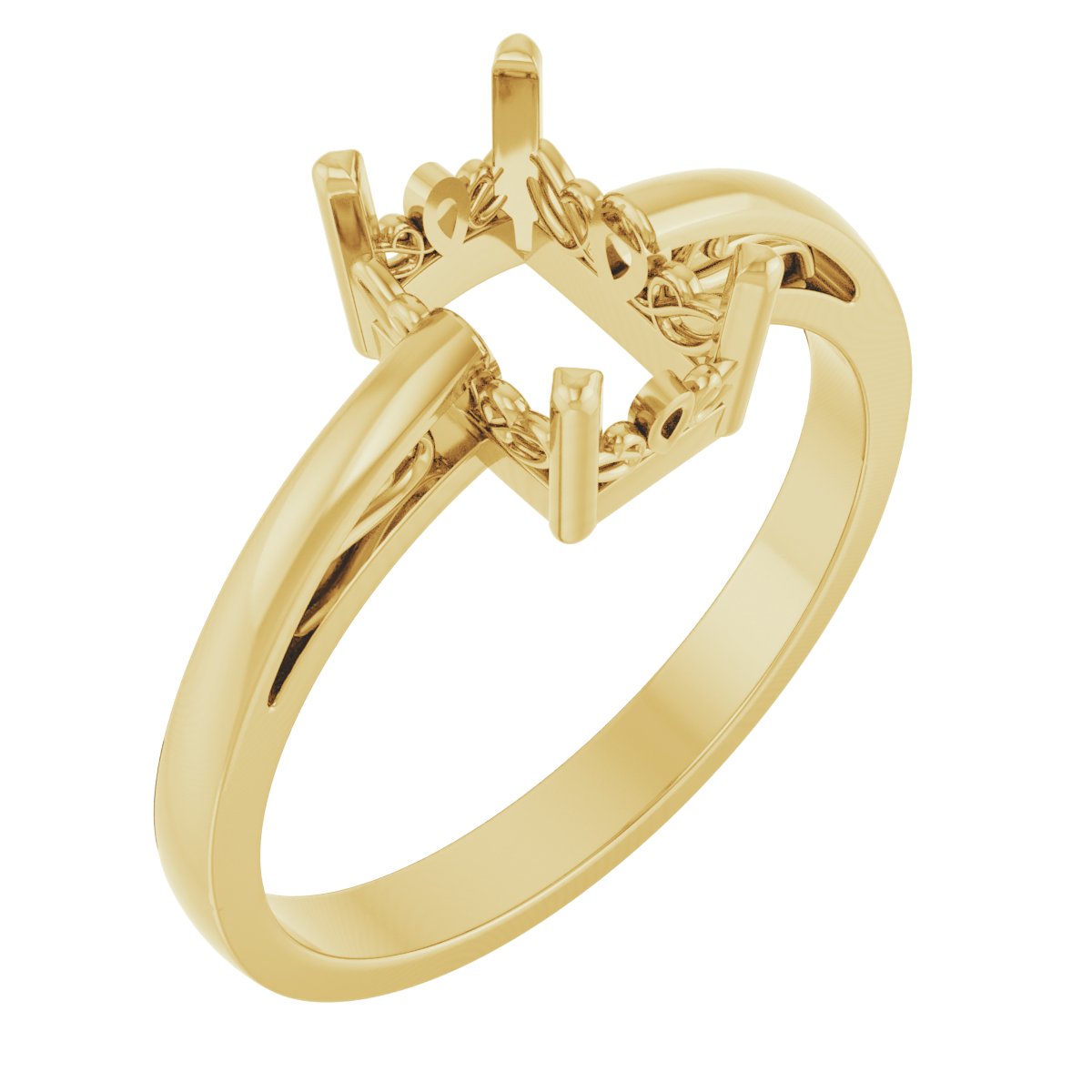 Solitaire Scroll Setting® Ring