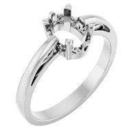 7 x 5 mm 10K White Solitaire Ring