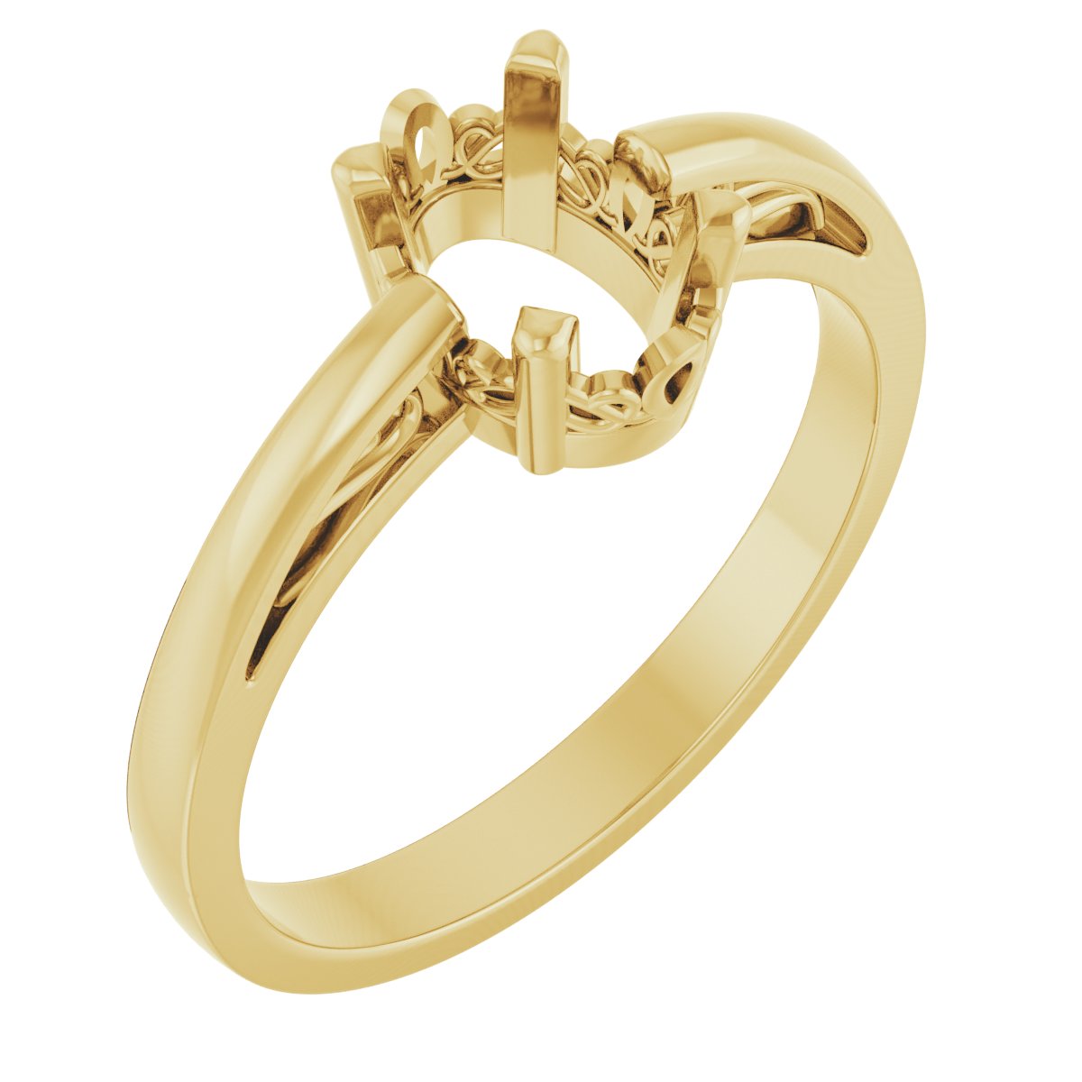 Solitaire Scroll Setting® Ring