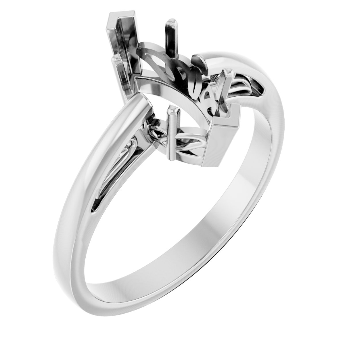 Solitaire Scroll Setting® Ring
