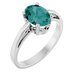 14K White Lab-Grown Alexandrite Solitaire Ring