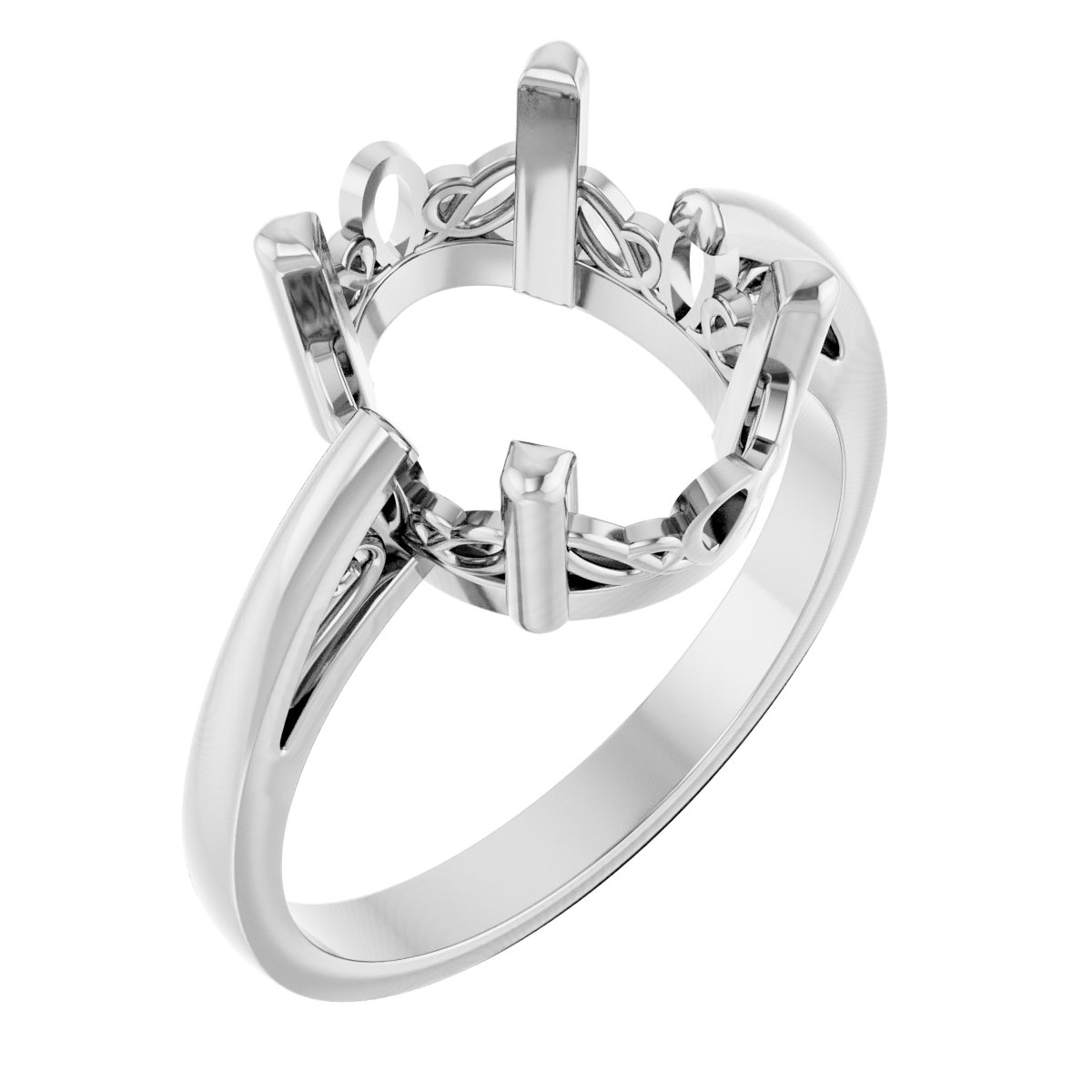 Solitaire Scroll Setting® Ring