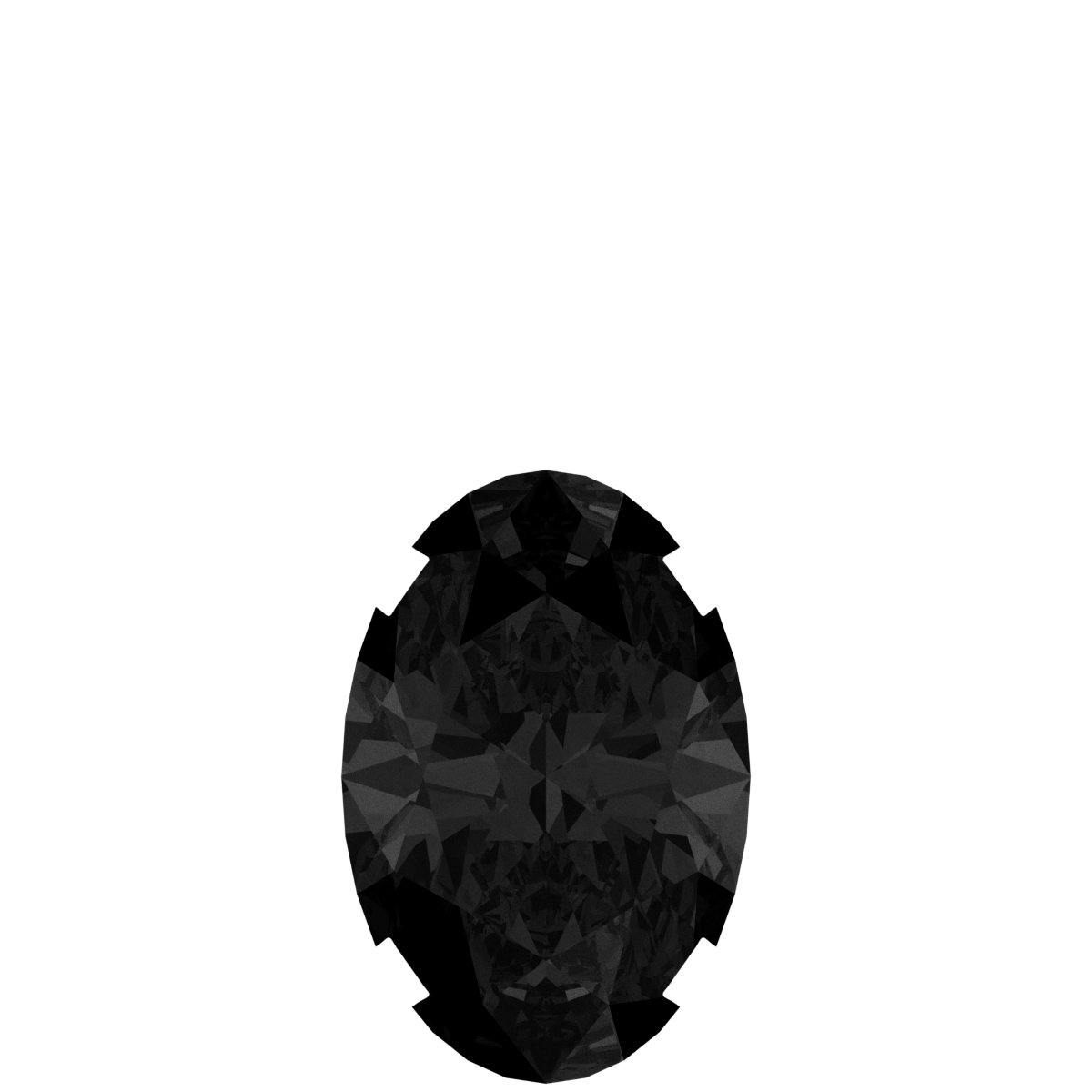 14K White Natural Black Onyx Pendant