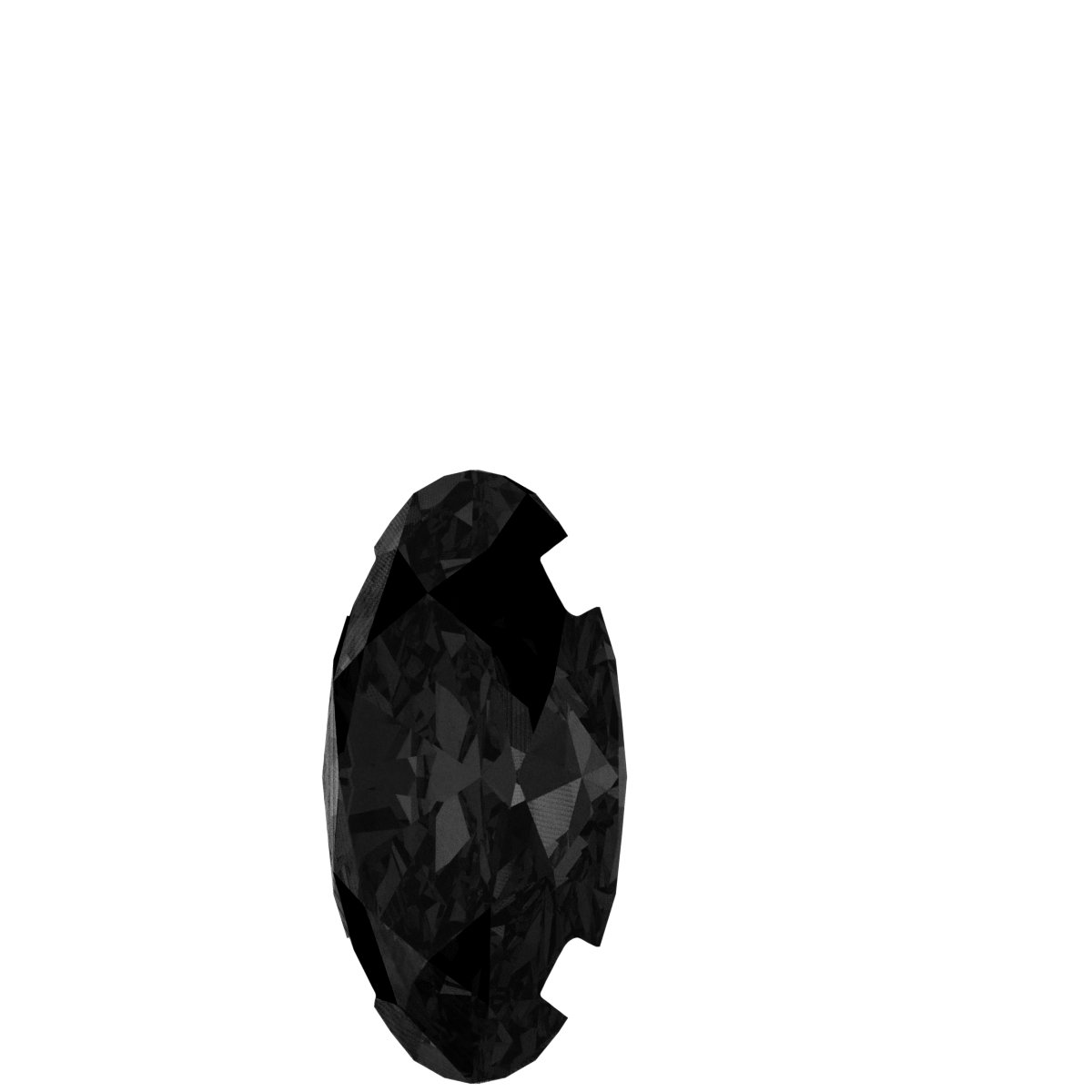 14K White Natural Black Onyx Pendant