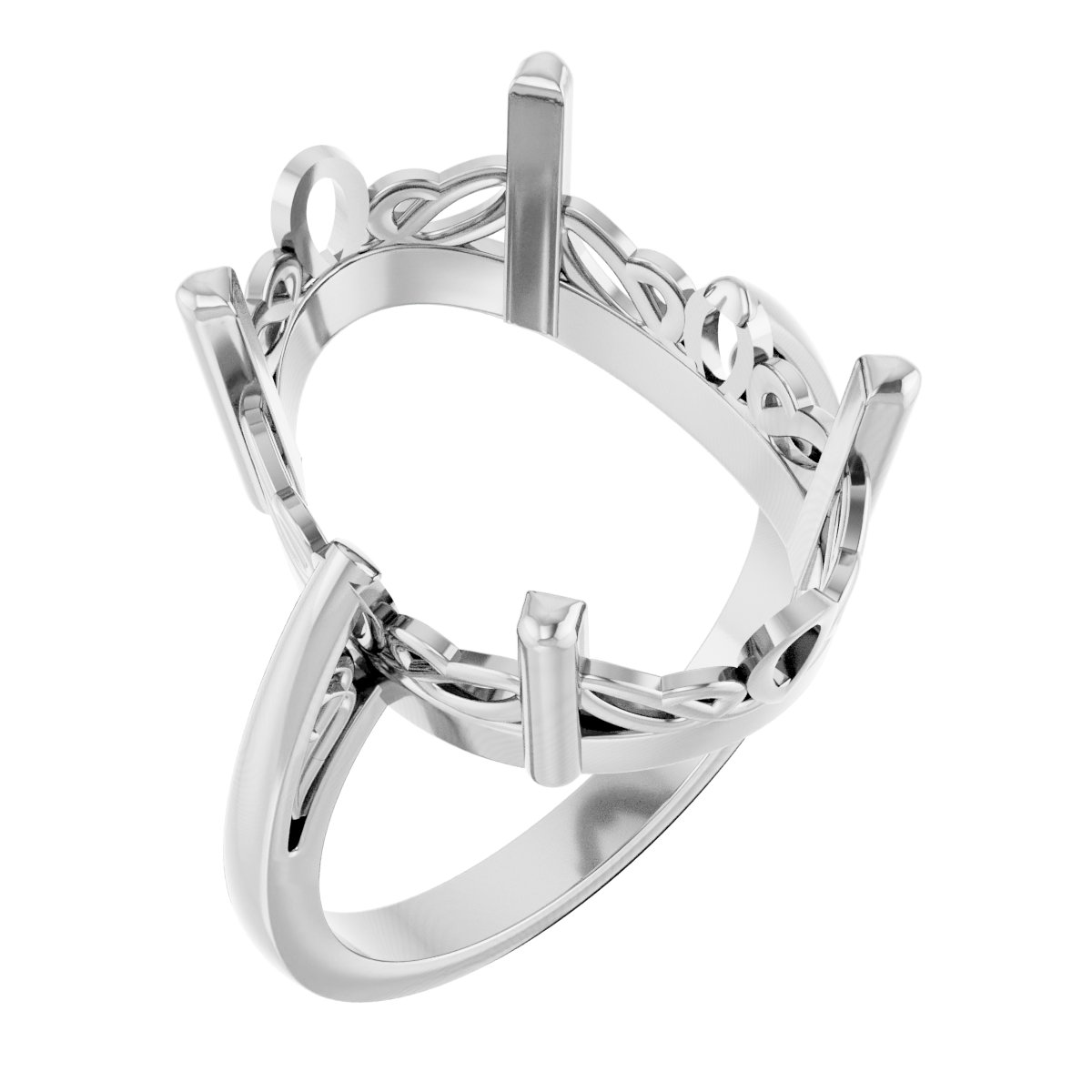 Solitaire Scroll Setting® Ring