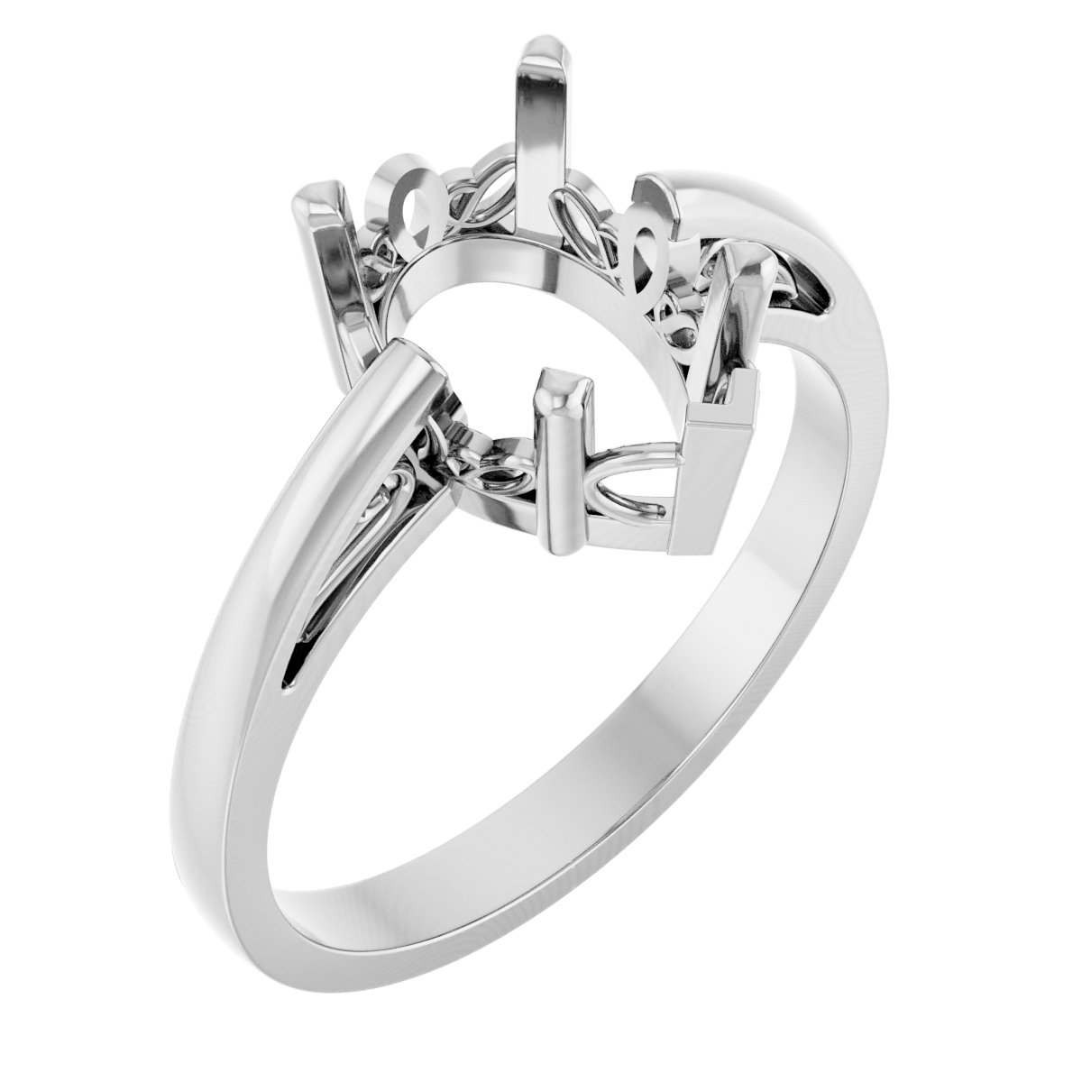 Solitaire Scroll Setting® Ring