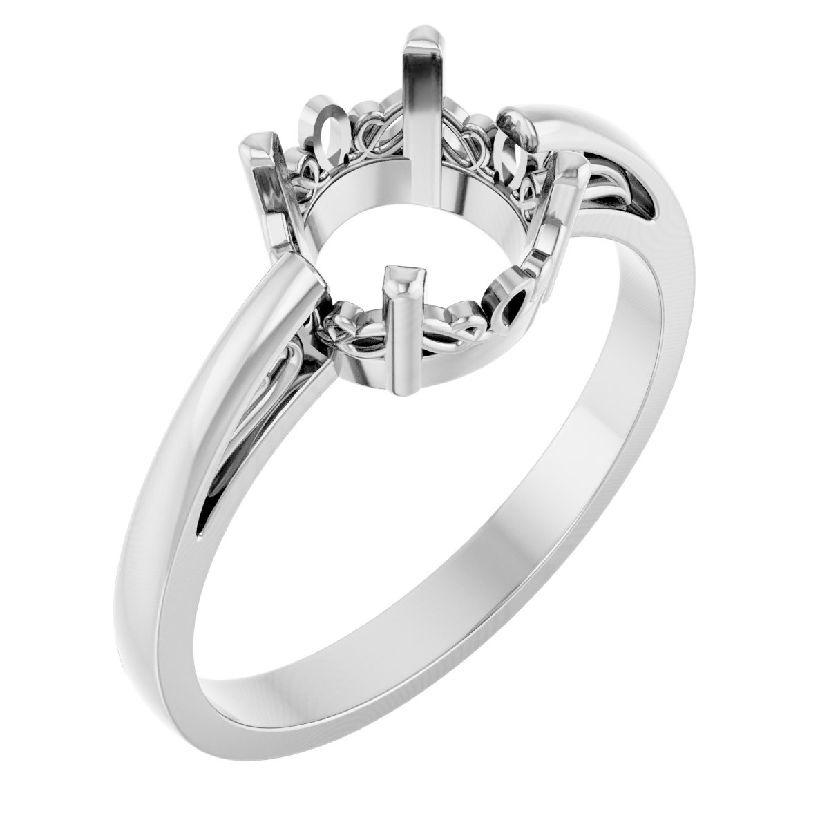 Solitaire Scroll Setting® Ring