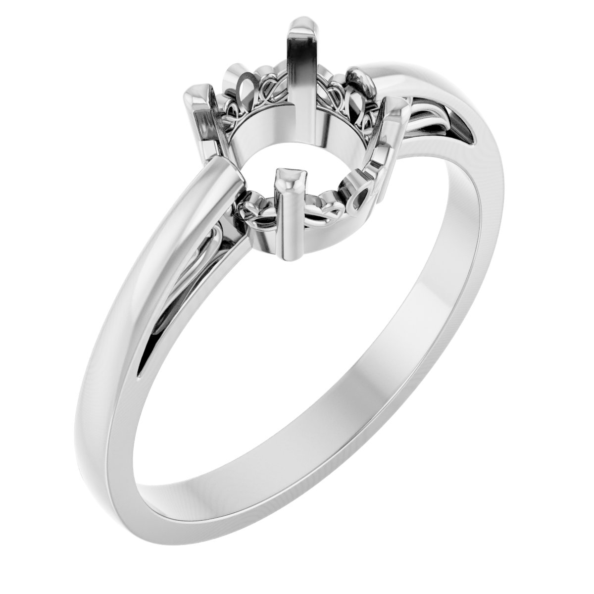 Solitaire Scroll Setting® Ring