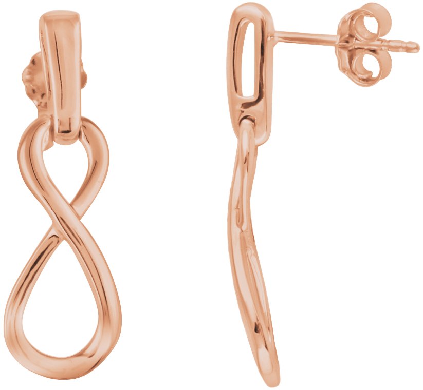 14K Rose Infinity-Inspired Dangle Earrings