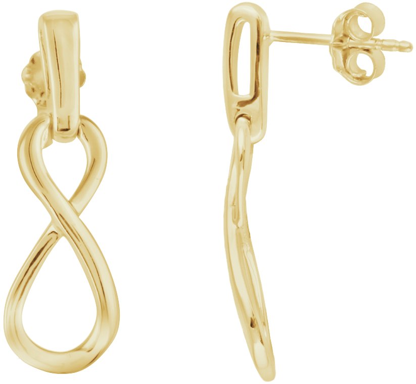14K Yellow Infinity-Inspired Dangle Earrings