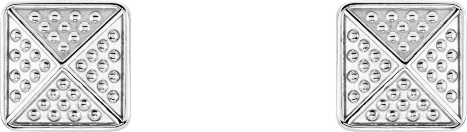 Alternative view of Granulated Pyramid Stud Earrings