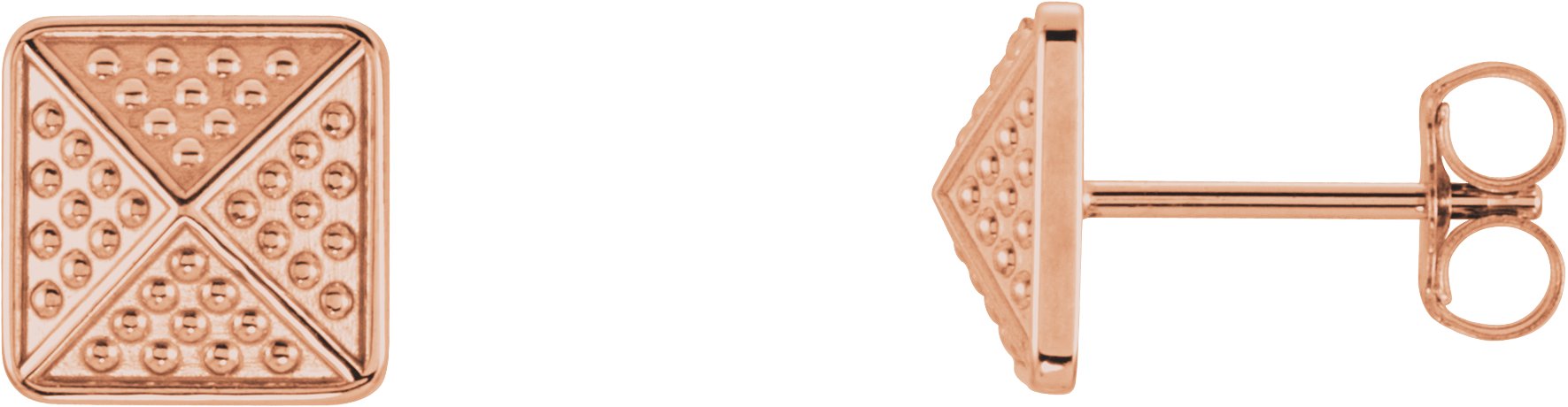 Granulated Pyramid Stud Earrings