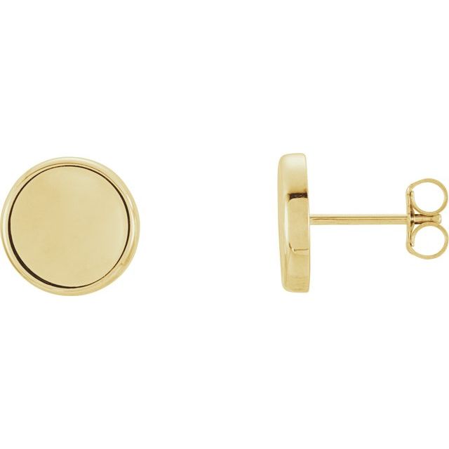 14K Yellow Concave Earrings