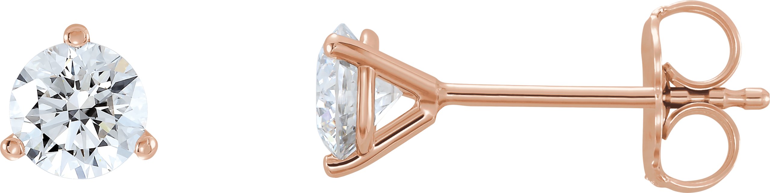 14K Rose 3/4 CTW Lab-Grown Diamond Stud Earrings