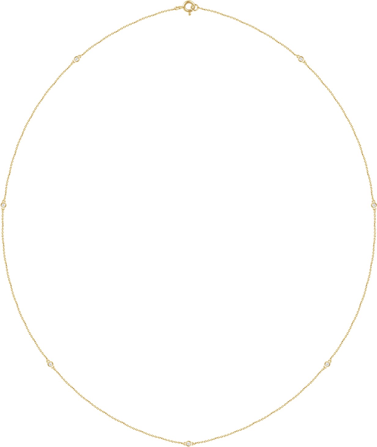 14K Yellow 1/4 CTW Natural Diamond 7-Station 24" Necklace