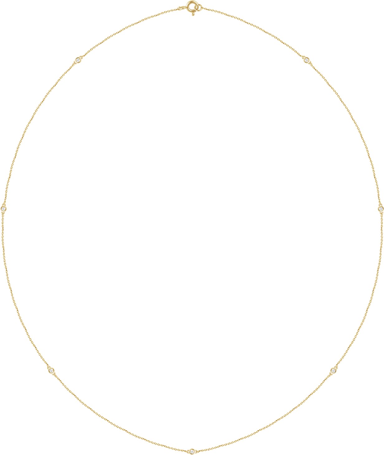 14K Yellow 1/4 CTW Lab-Grown Diamond 7-Station 24" Necklace