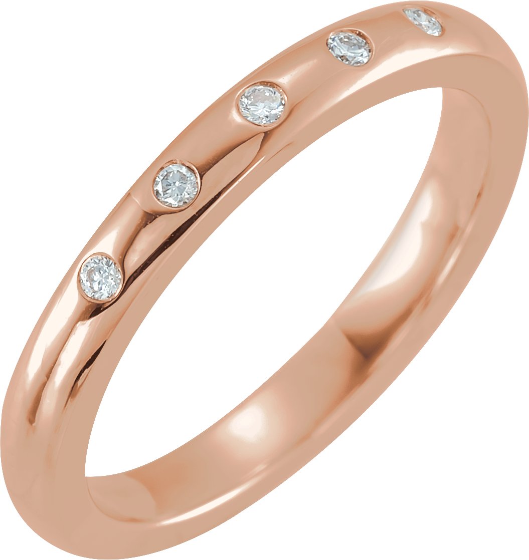 14K Rose .07 CTW Natural Diamond Ring Size 7