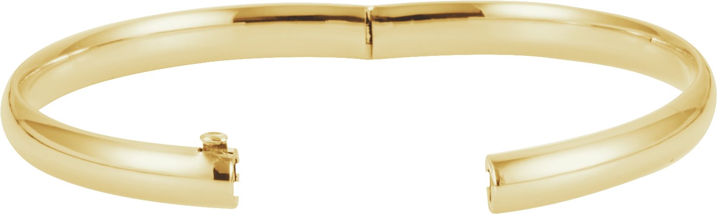 14K Yellow 6.5 mm Hinged Bangle 7
