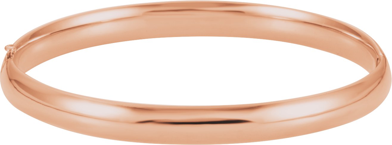 14K Rose 6.5 mm Hinged Bangle 7 Bracelet