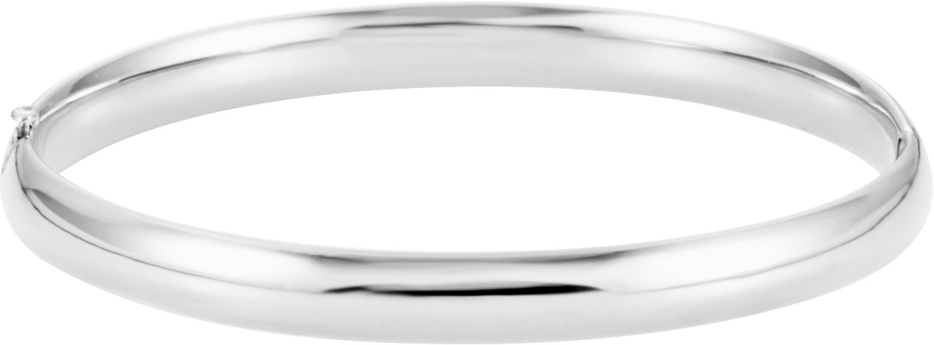 14K White 6.5 mm Hinged Bangle 7" Bracelet