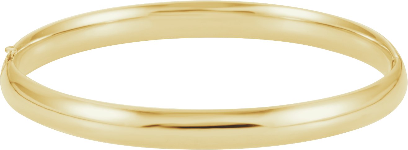 14K Yellow 6.5 mm Hinged Bangle 7" Bracelet