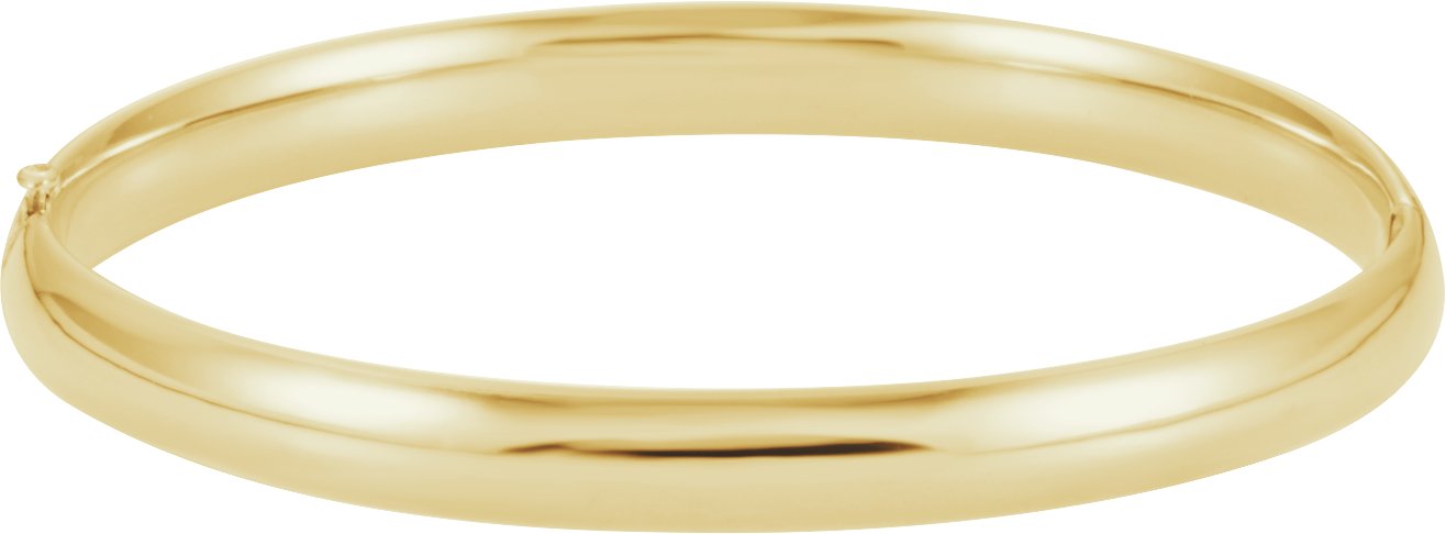 14K Yellow 6.5 mm Hinged Bangle 7" Bracelet