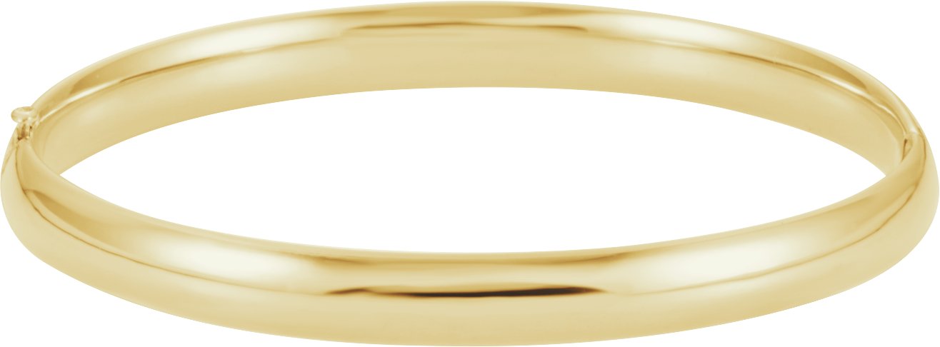 14K Yellow 6.5 mm Hinged Bangle 7 Bracelet