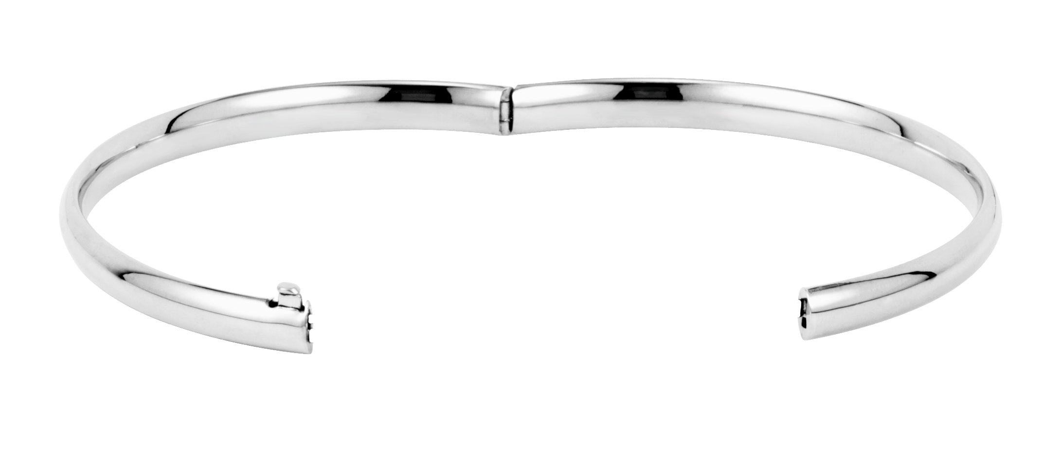 14K White 4.7 mm Hinged Bangle 7 Bracelet