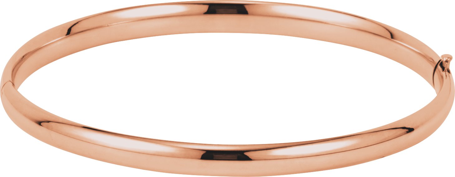 14K Rose 4.7 mm Hinged Bangle 7" Bracelet