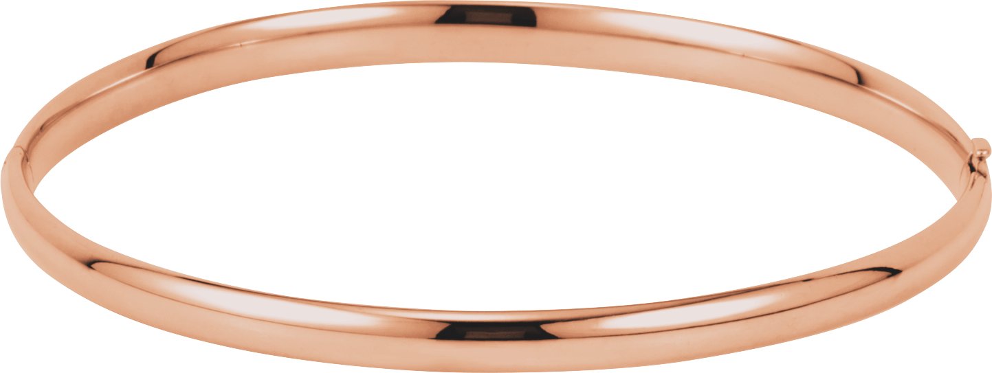 14K Rose 4 mm Hinged Bangle 7" Bracelet