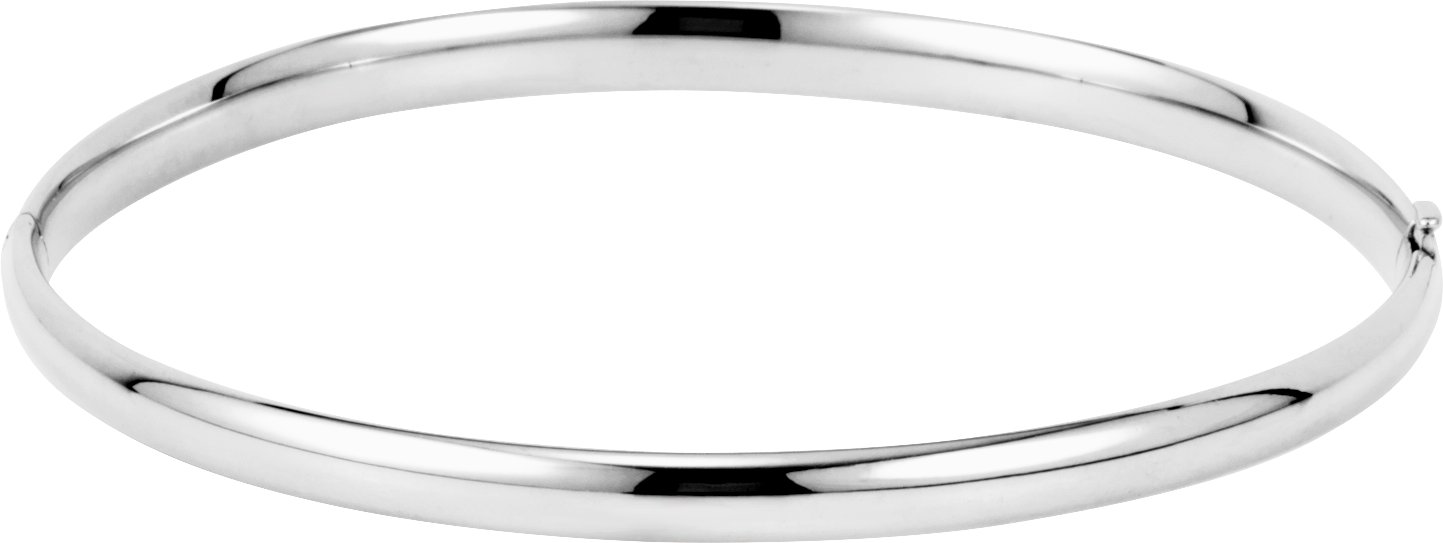 14K White 4 mm Hinged Bangle 7" Bracelet