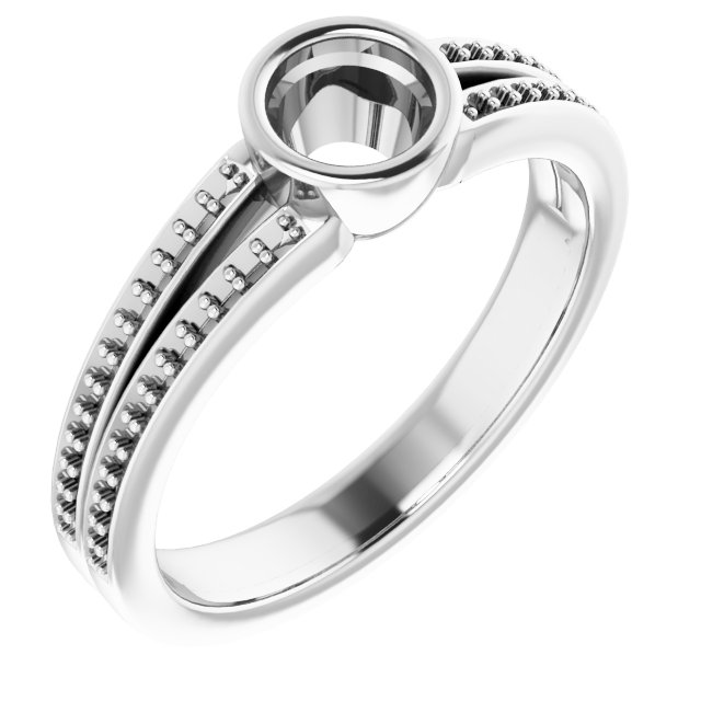 Bezel-Set Accented Split Shank Ring