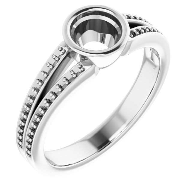 Bezel-Set Accented Split Shank Ring