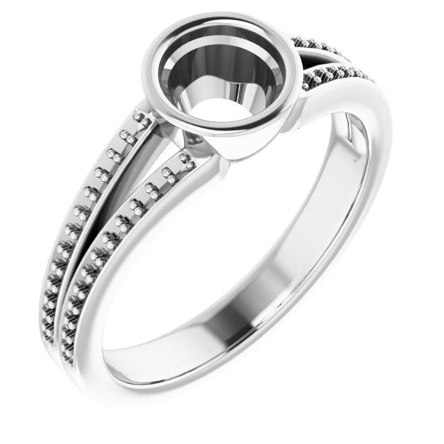 Bezel-Set Accented Split Shank Ring
