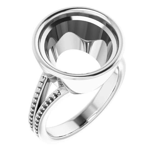 Bezel-Set Accented Split Shank Ring