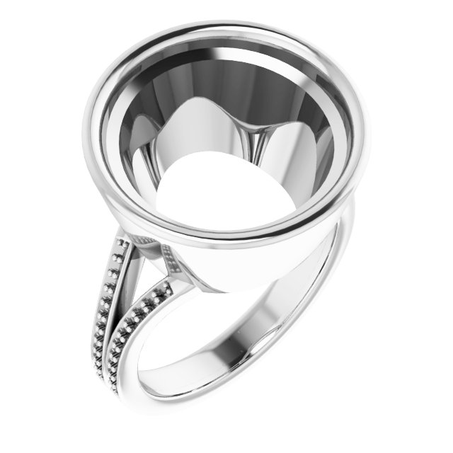 Bezel-Set Accented Split Shank Ring