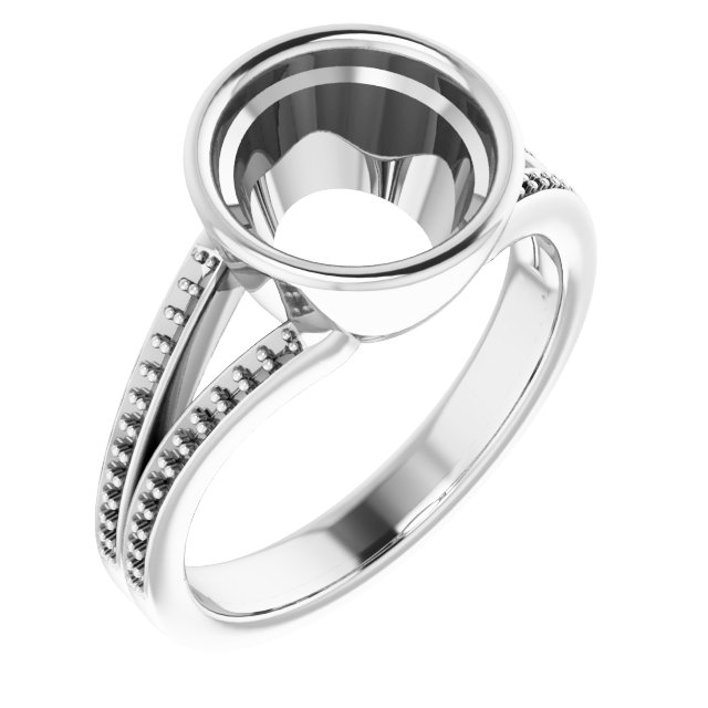 Bezel-Set Accented Split Shank Ring