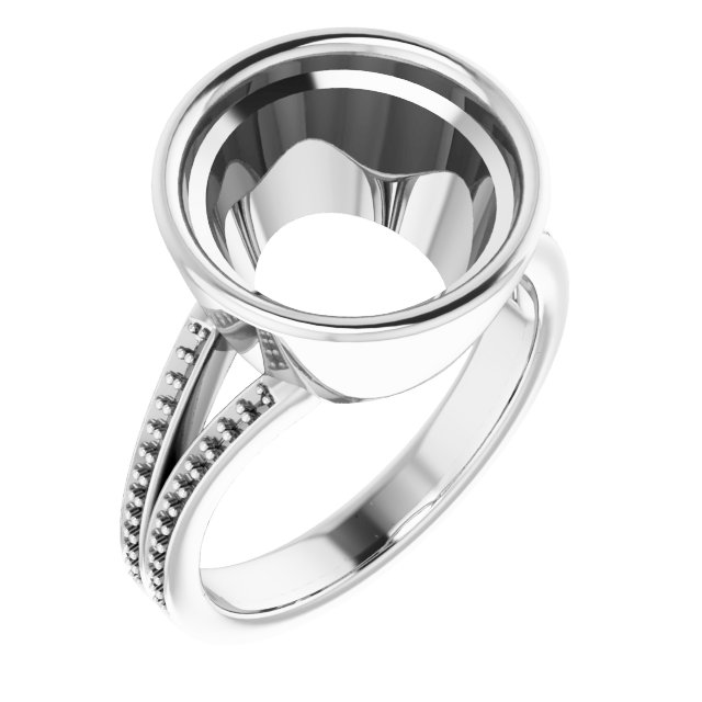 Bezel-Set Accented Split Shank Ring