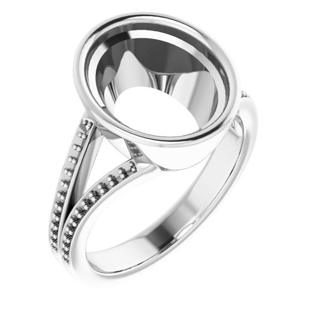 Bezel-Set Accented Split Shank Ring