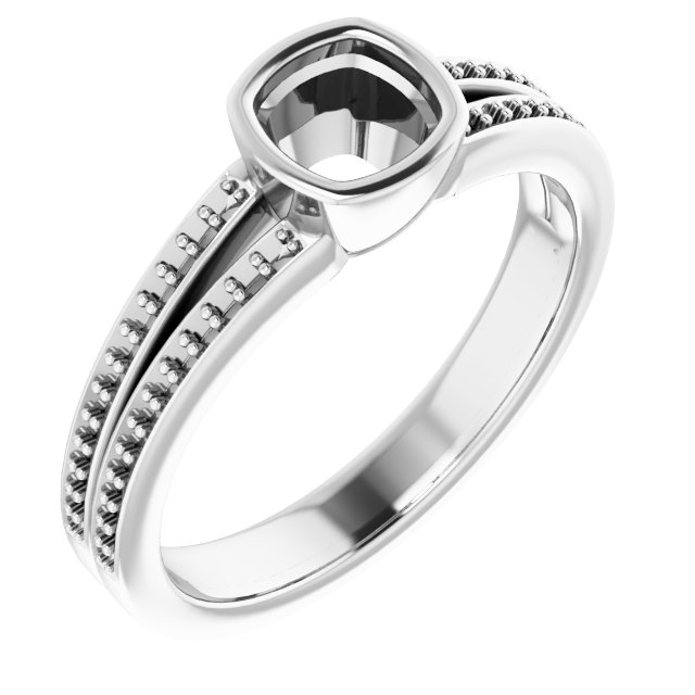 Bezel-Set Accented Split Shank Ring