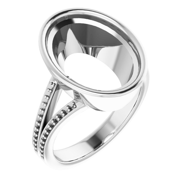 Bezel-Set Accented Split Shank Ring