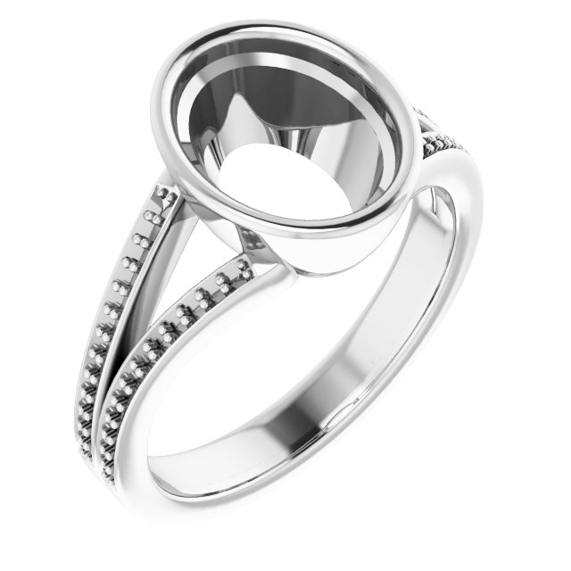 Bezel-Set Accented Split Shank Ring