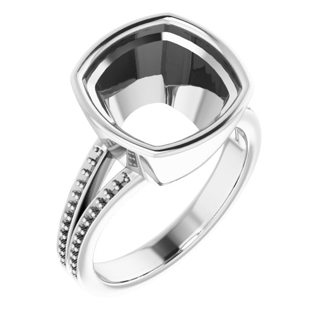 Bezel-Set Accented Split Shank Ring