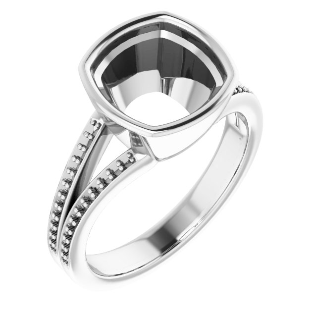 Bezel-Set Accented Split Shank Ring