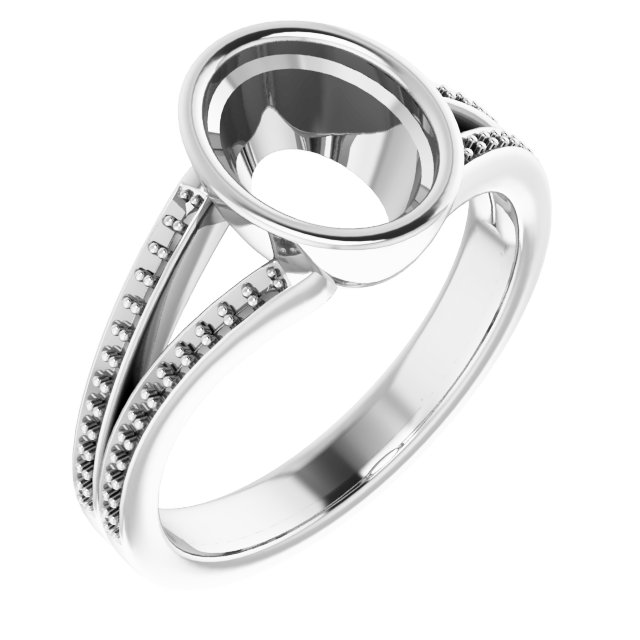 Bezel-Set Accented Split Shank Ring