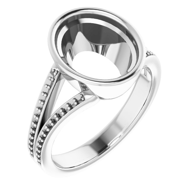 Bezel-Set Accented Split Shank Ring