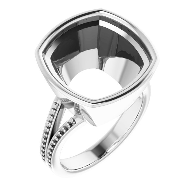 Bezel-Set Accented Split Shank Ring